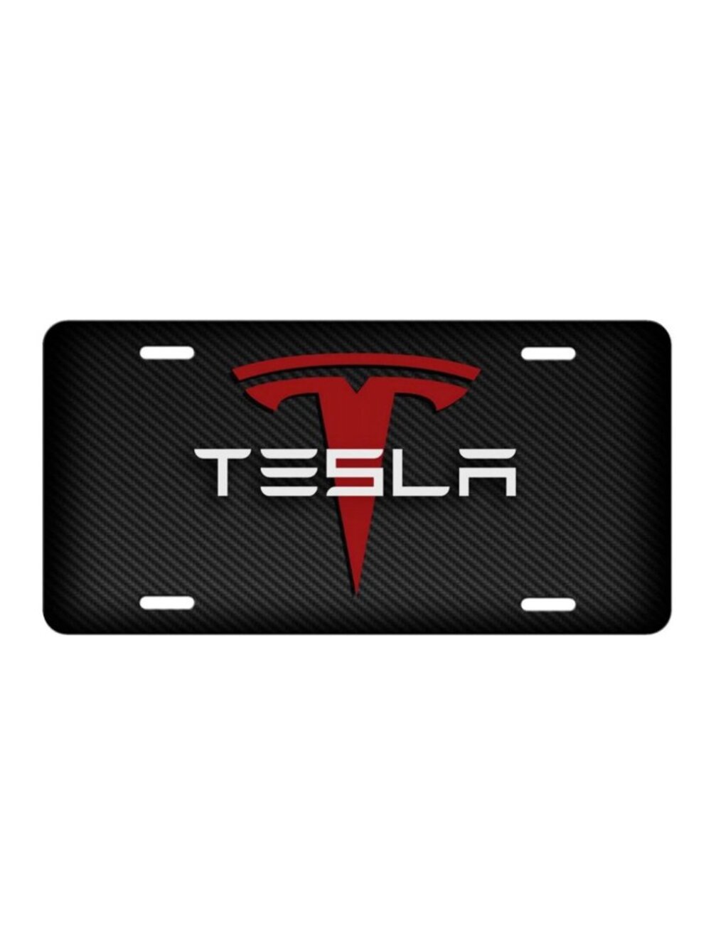 TESLA Inspired art simulated graphite aluminum license plate tag NEW